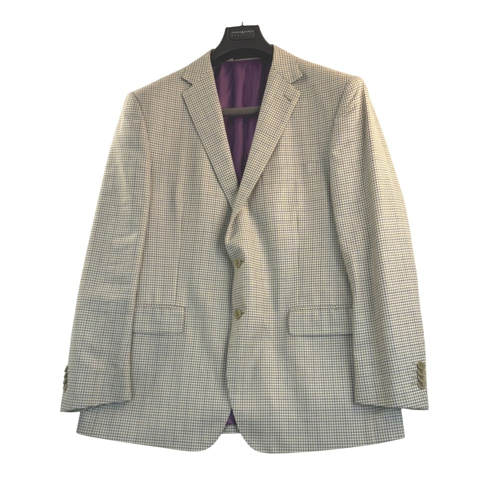 Paul Betenly Sport Coat 44R Tan Purple Green Silk/Wool Lanificio Filarte Blazer